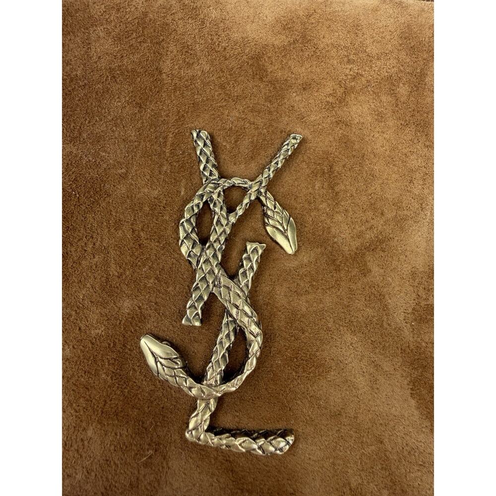 Saint Laurent Dylan Shoulder Bag Small in Brown Suede and Gold-Tone Hardware - Picture 7 of 15